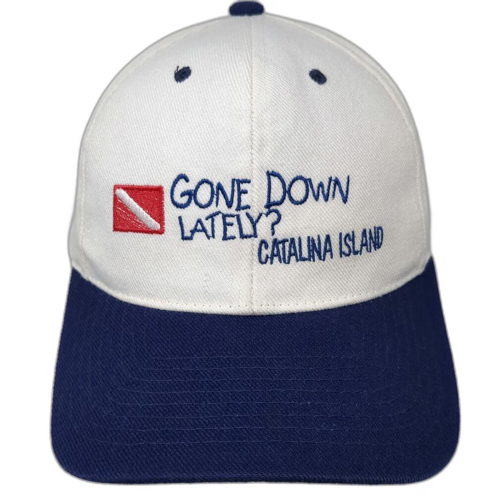 Magic Baseball Cap White Blue One Size Catalina Island Scuba Diving Flag Hat
